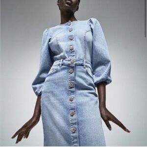 Zara Diamanté Denim Skirt